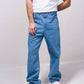 Jeans dritti in cotone a vita alta 5 tasche