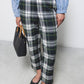 Pantaloni slim a quadri in cotone
