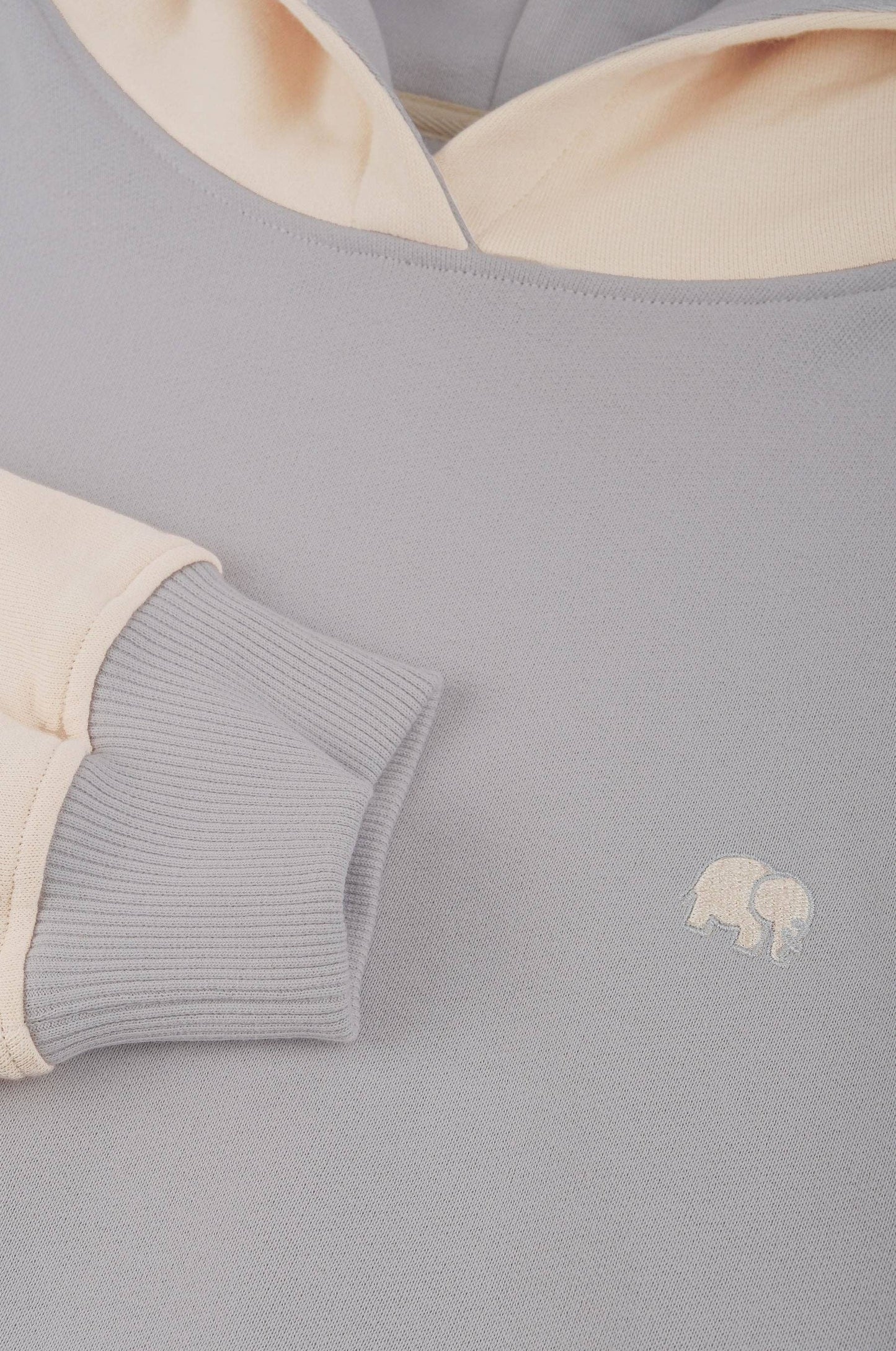 Felpa Oversize con Cappuccio Color Block Donna Steel Haze