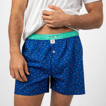 Boxer uomo in cotone biologico con stampa piranha