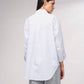 Camicia bianca in cotone con tasca glitter e perline