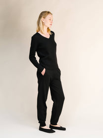 Pantaloni yoga in misto cashmere 3D knit
