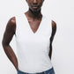 Top basic senza maniche con scollo a V