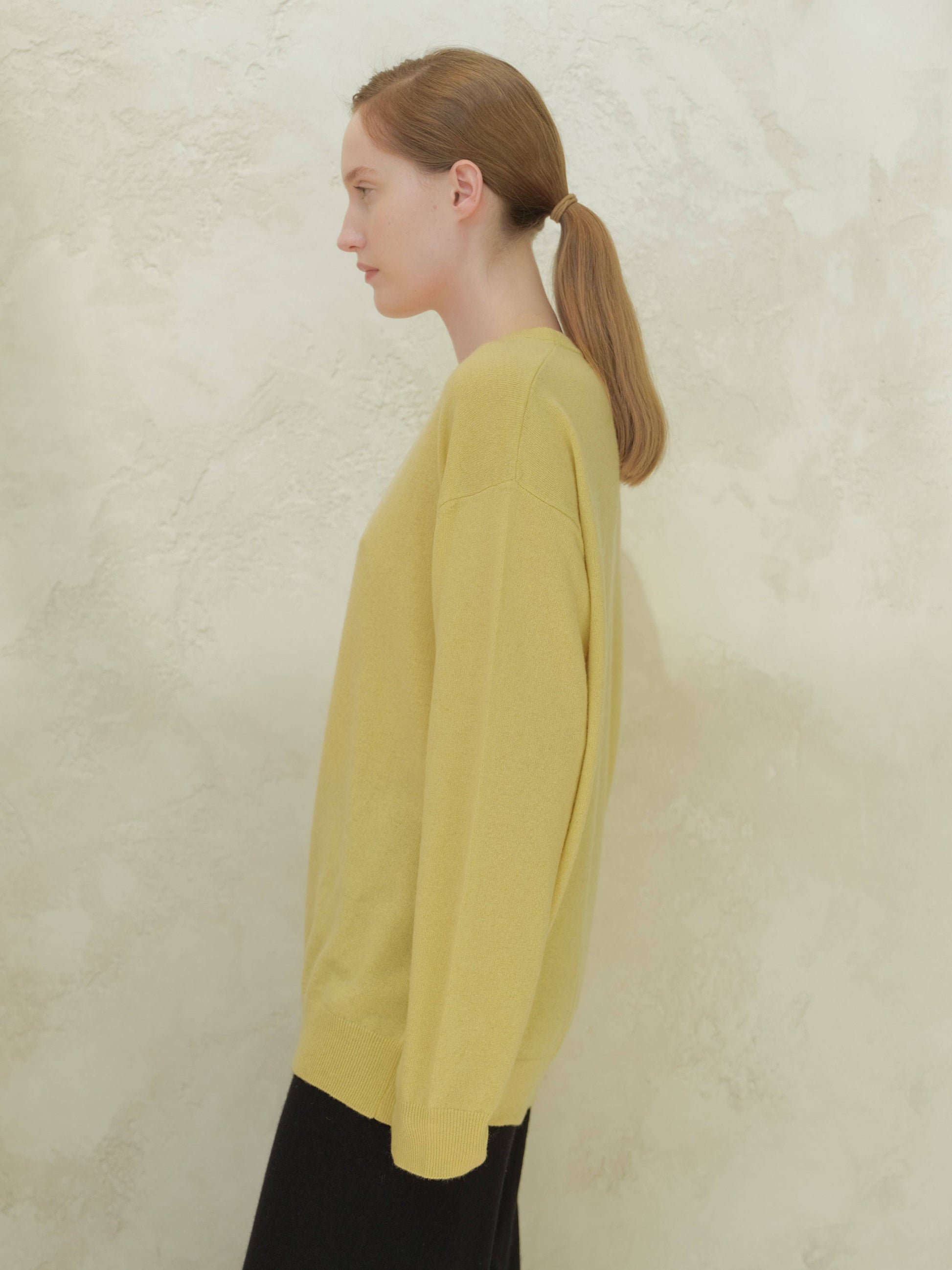 Maglione girocollo classico in misto cashmere
