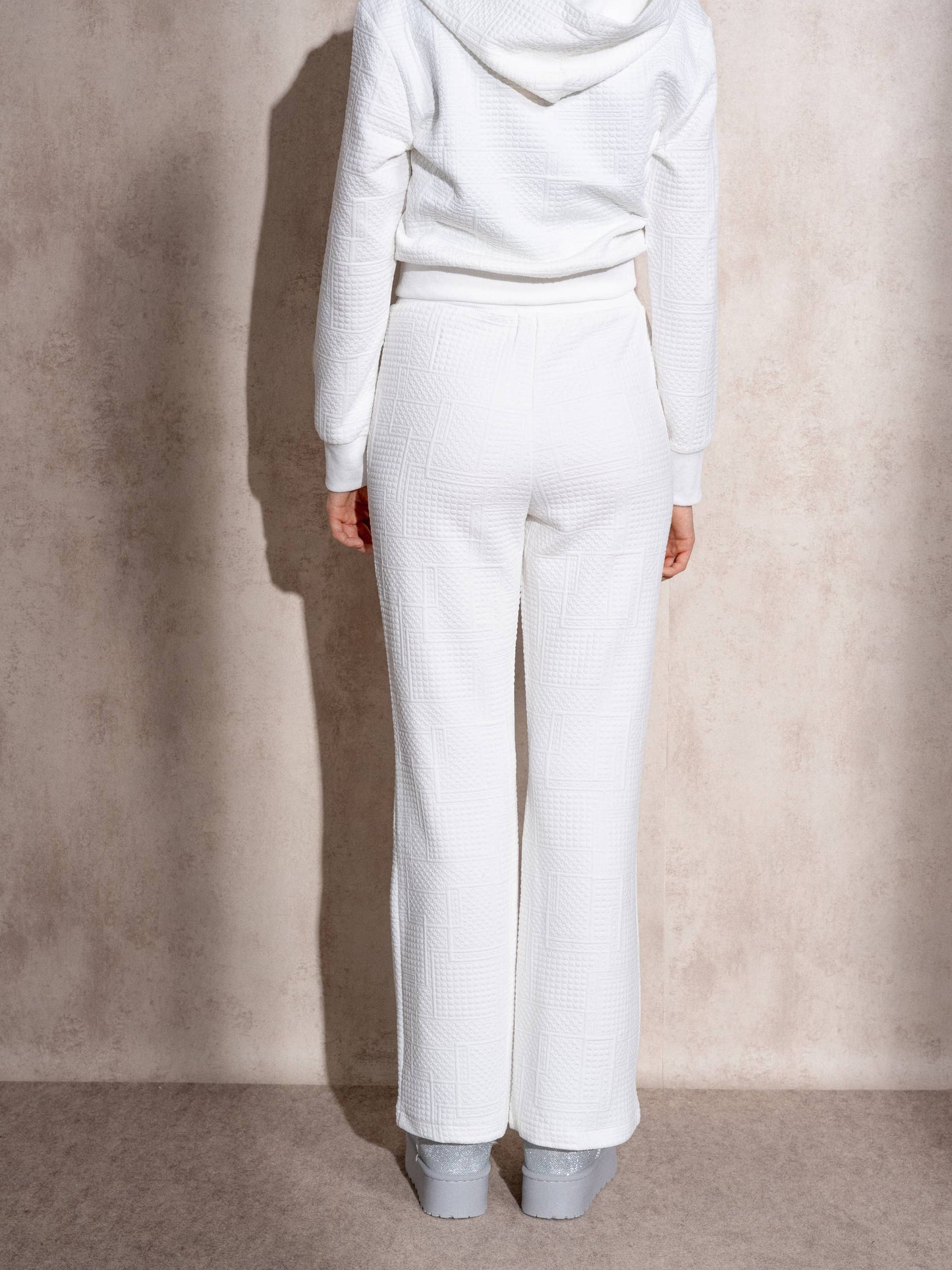 Pantaloni jogger in tessuto matelassé con coulisse