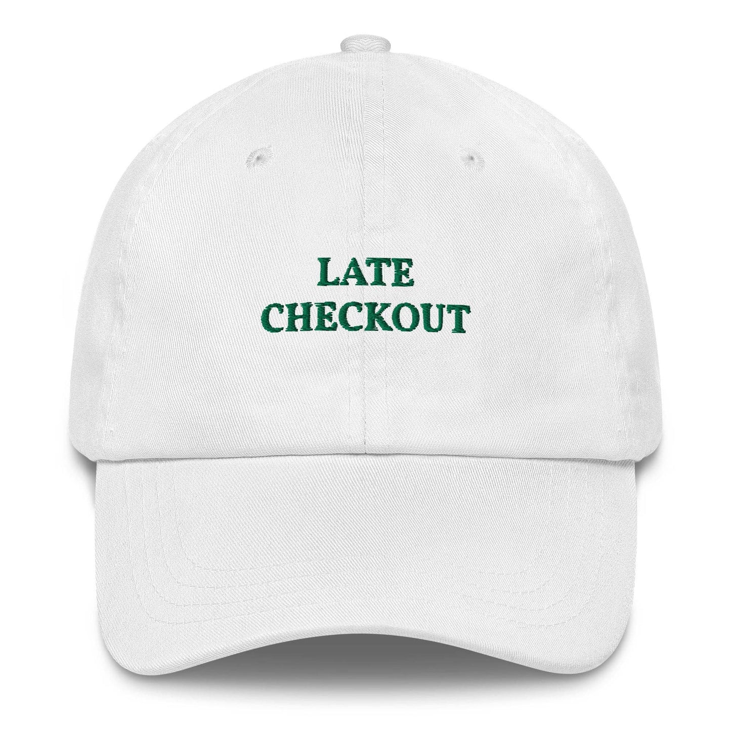 Cappellino da baseball ricamato “Late Checkout”