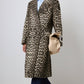 Cappotto lungo leopardato in cotone