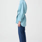 Camicia asimmetrica con cintura in misto cotone