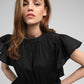 Blusa nera Salek con volant