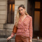 Blusa incrociata floreale in viscosa
