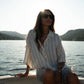Camicia in lino a righe a maniche corte