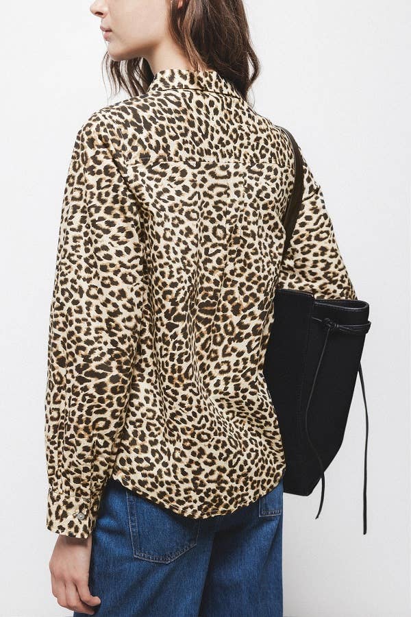 Camicia animalier in cotone