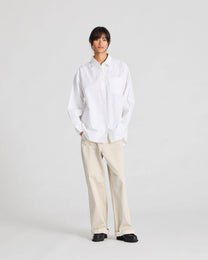 Camicia Astrid in popeline di cotone biologico bianca