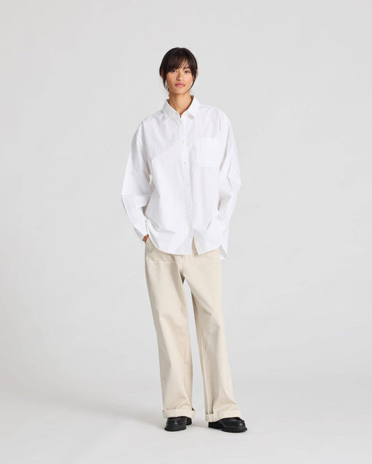 Camicia Astrid in popeline di cotone biologico bianca