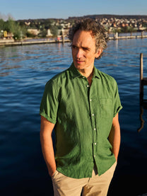 Camicia in lino verde Praia