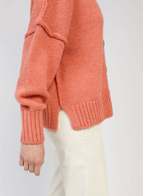 Cardigan in maglia rosa oversize con bottoni