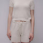 T-shirt in maglia di cotone a trama spessa