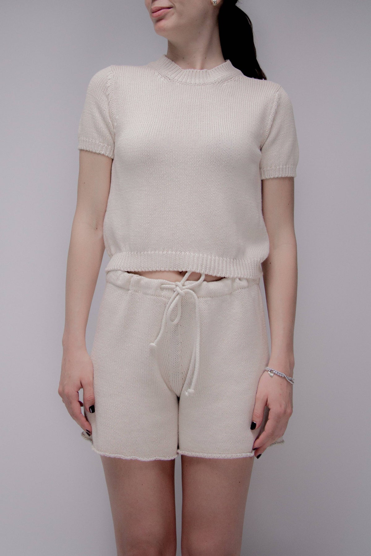 Pantaloncini in cotone fine con coulisse