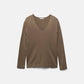 Maglione in maglia rasata con scollo a V