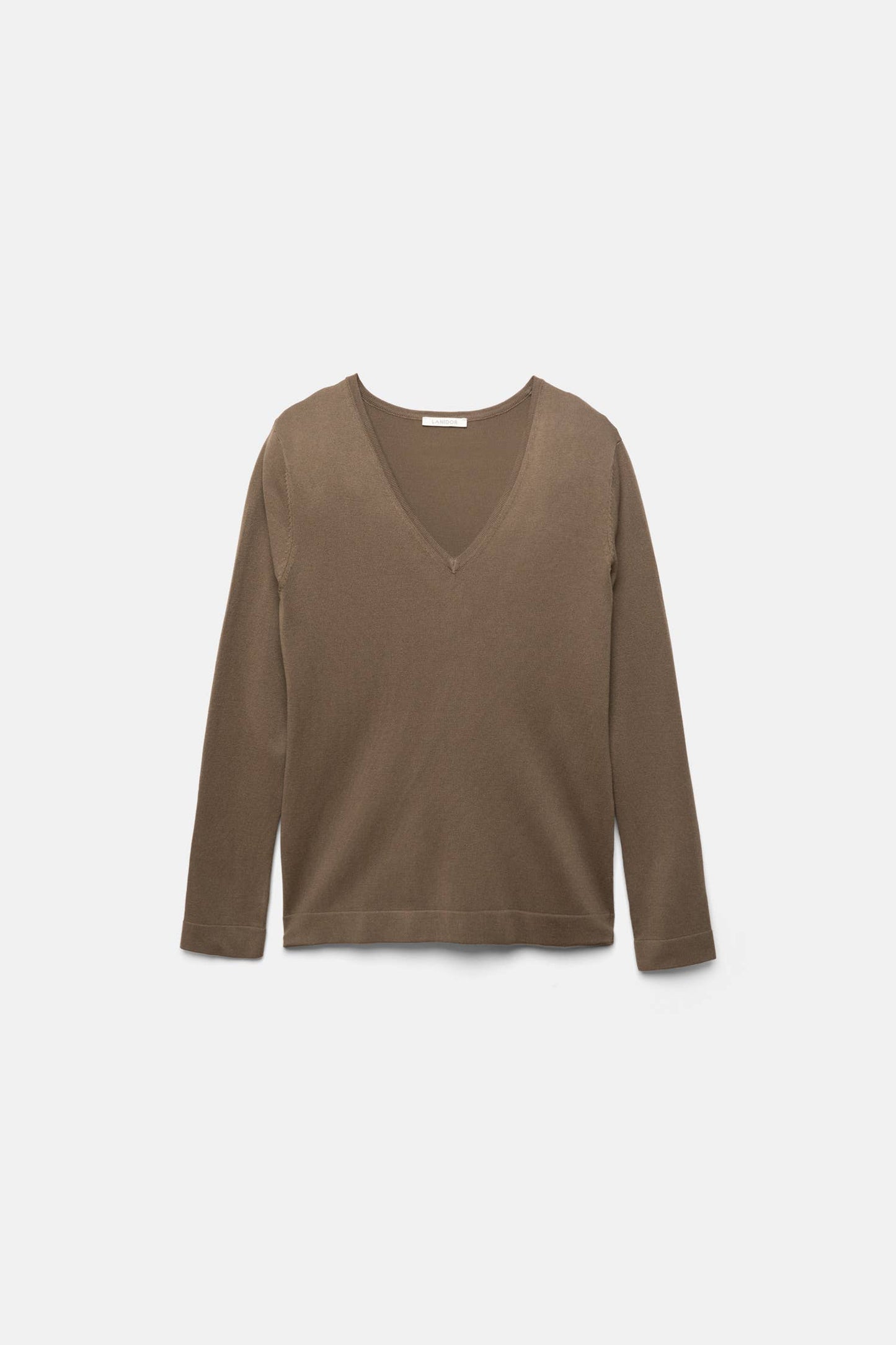 Maglione in maglia rasata con scollo a V