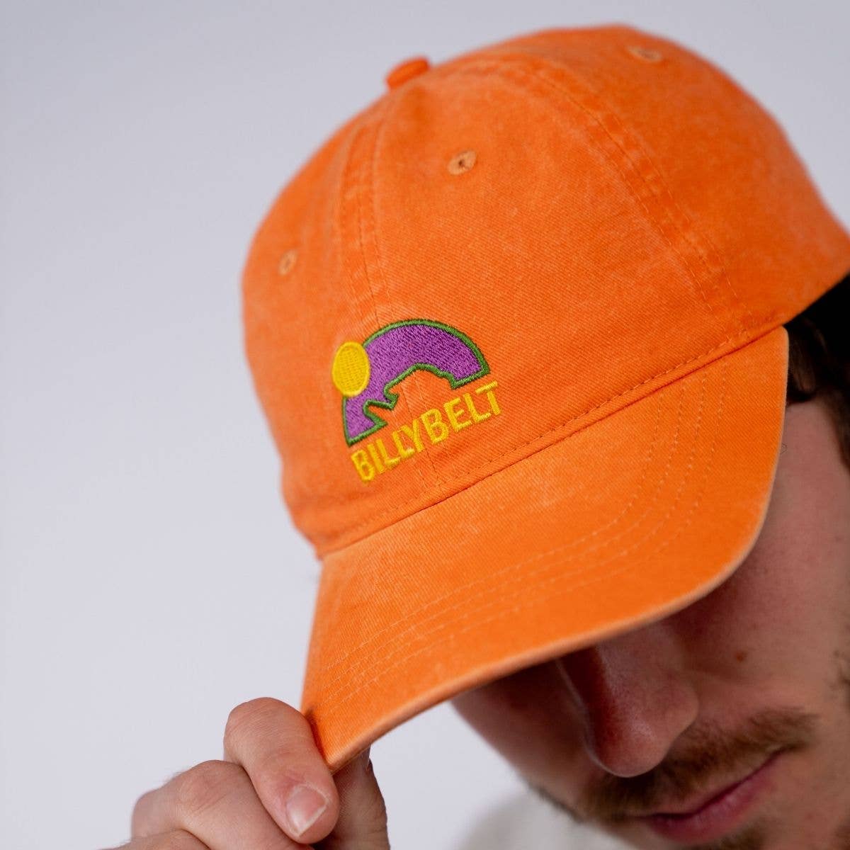 Cappellino arancione in cotone effetto lavato