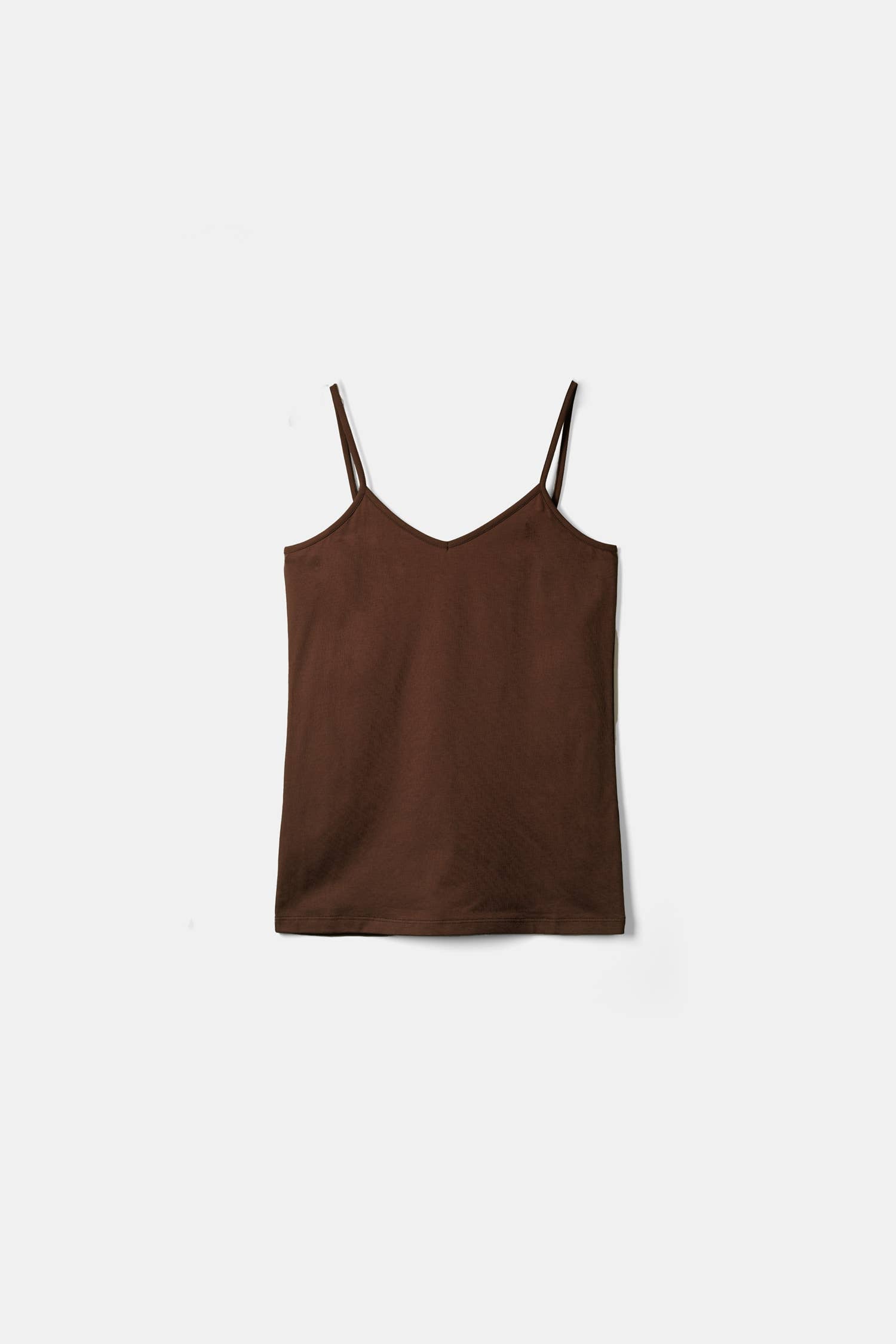 Top basic con scollo a V e spalline sottili
