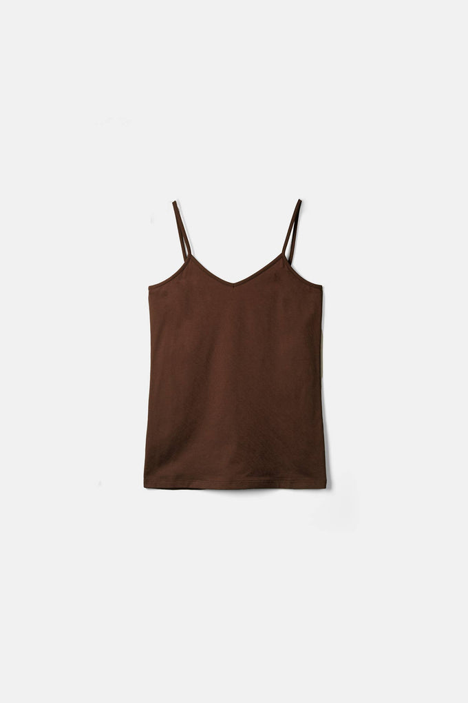 Top basic con scollo a V e spalline sottili