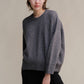 Maglione girocollo oversize effetto tweed