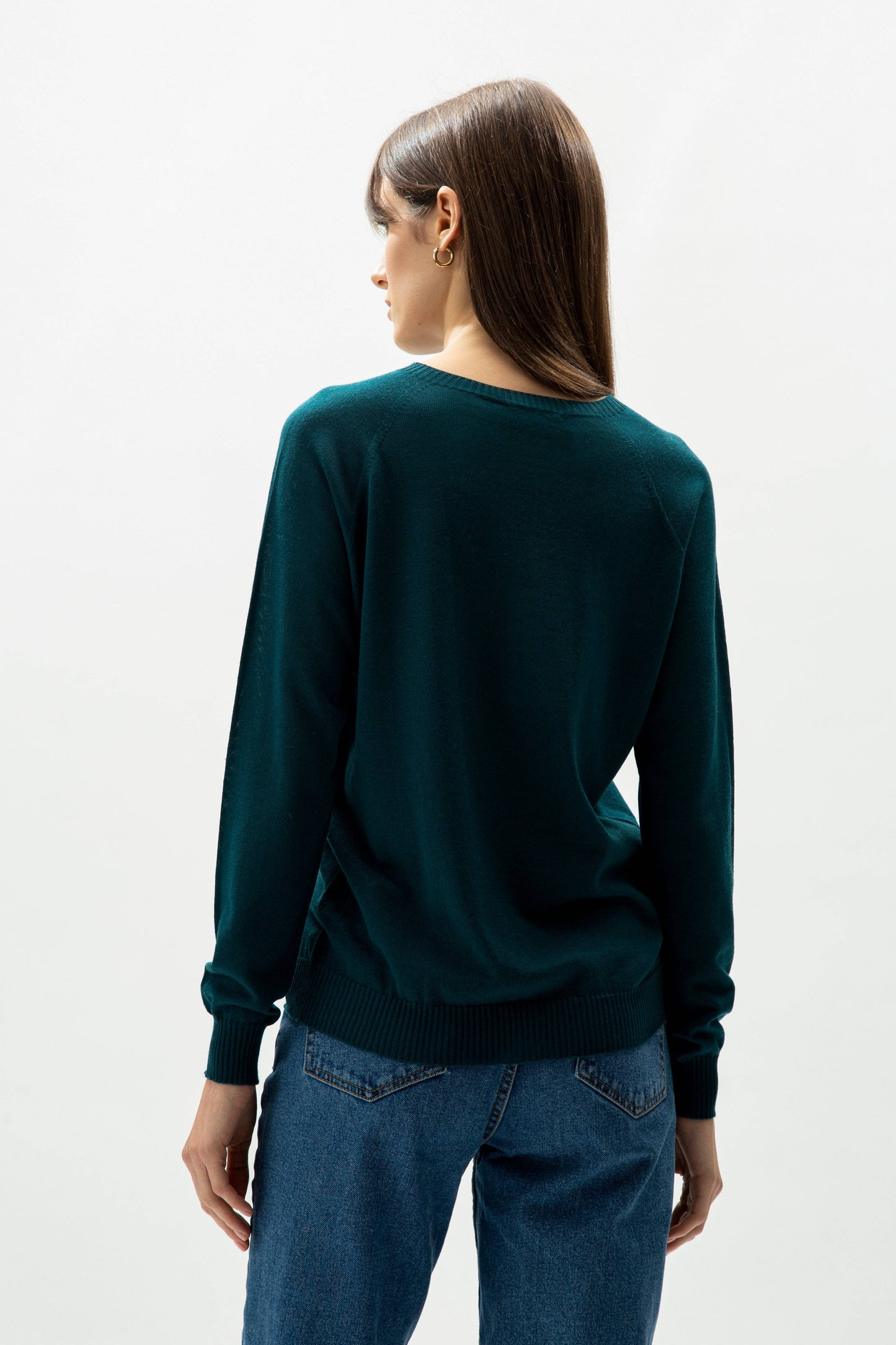 Pullover girocollo in lana merino extrafine