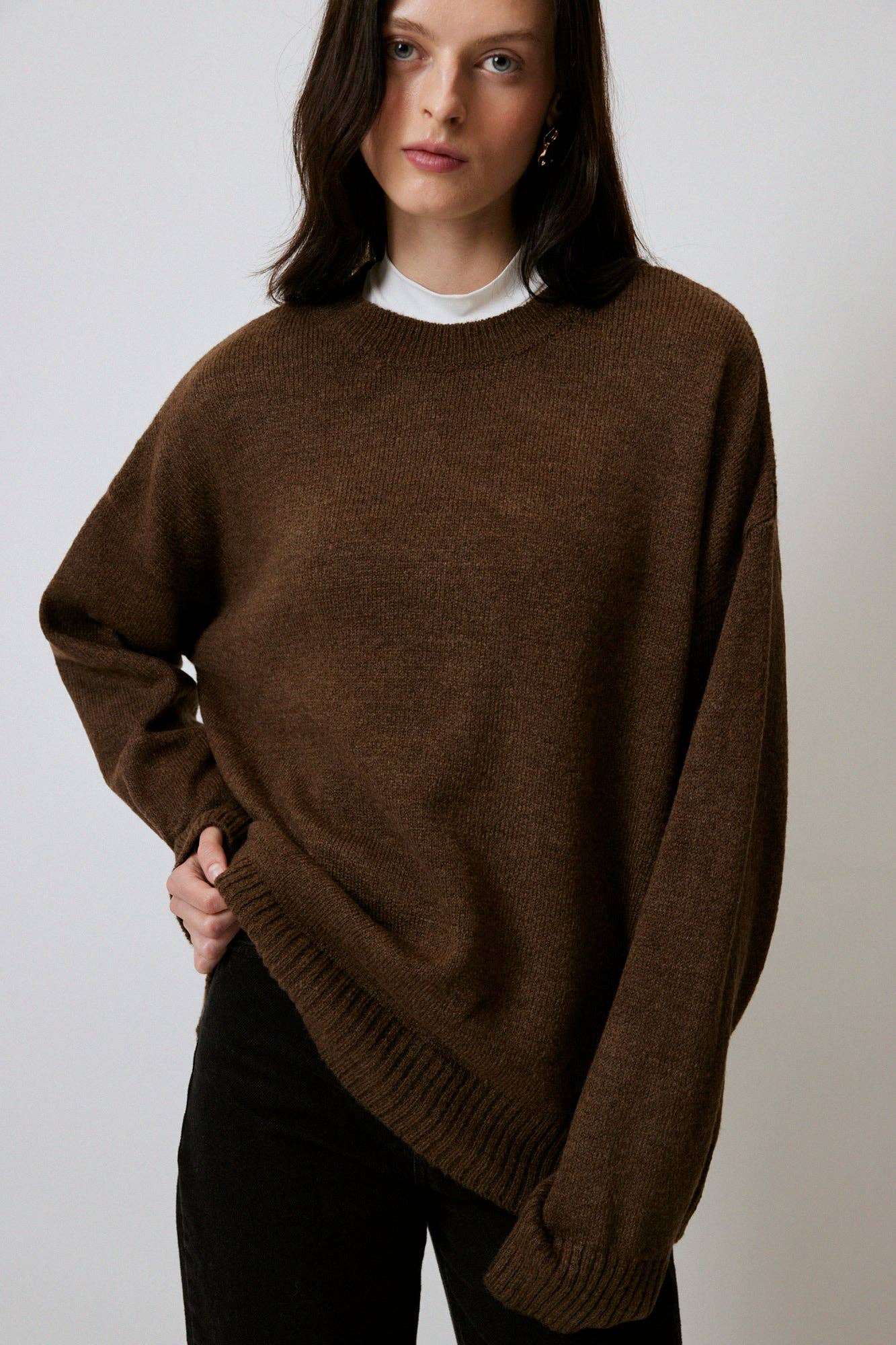 Maglione oversize a tinta unita