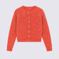 Cardigan corto girocollo color papavero