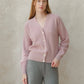 Cardigan a coste in misto cashmere minimal