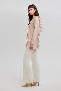 Camicia a righe con balze