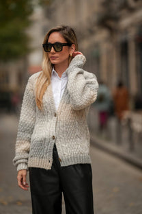 Cardigan in maglia degradé con bottoni