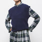 Gilet in maglia rasata con scollo rotondo