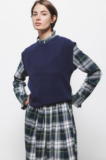 Gilet in maglia rasata con scollo rotondo