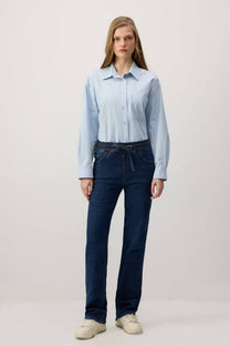 Pantaloni in denim con vita elasticizzata