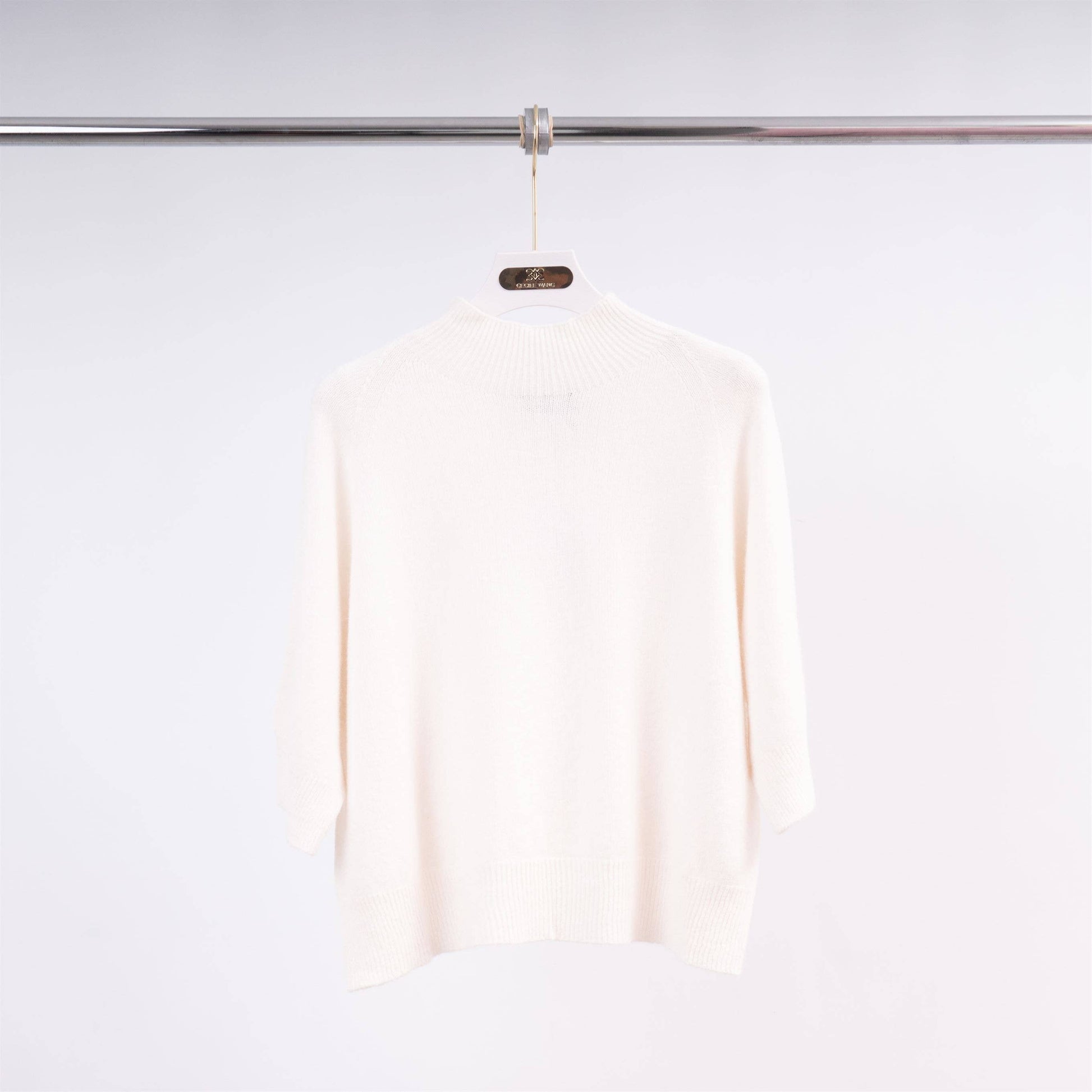 Maglione girocollo in maglia a maniche corte