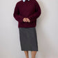 Maglione basic in maglia bordeaux