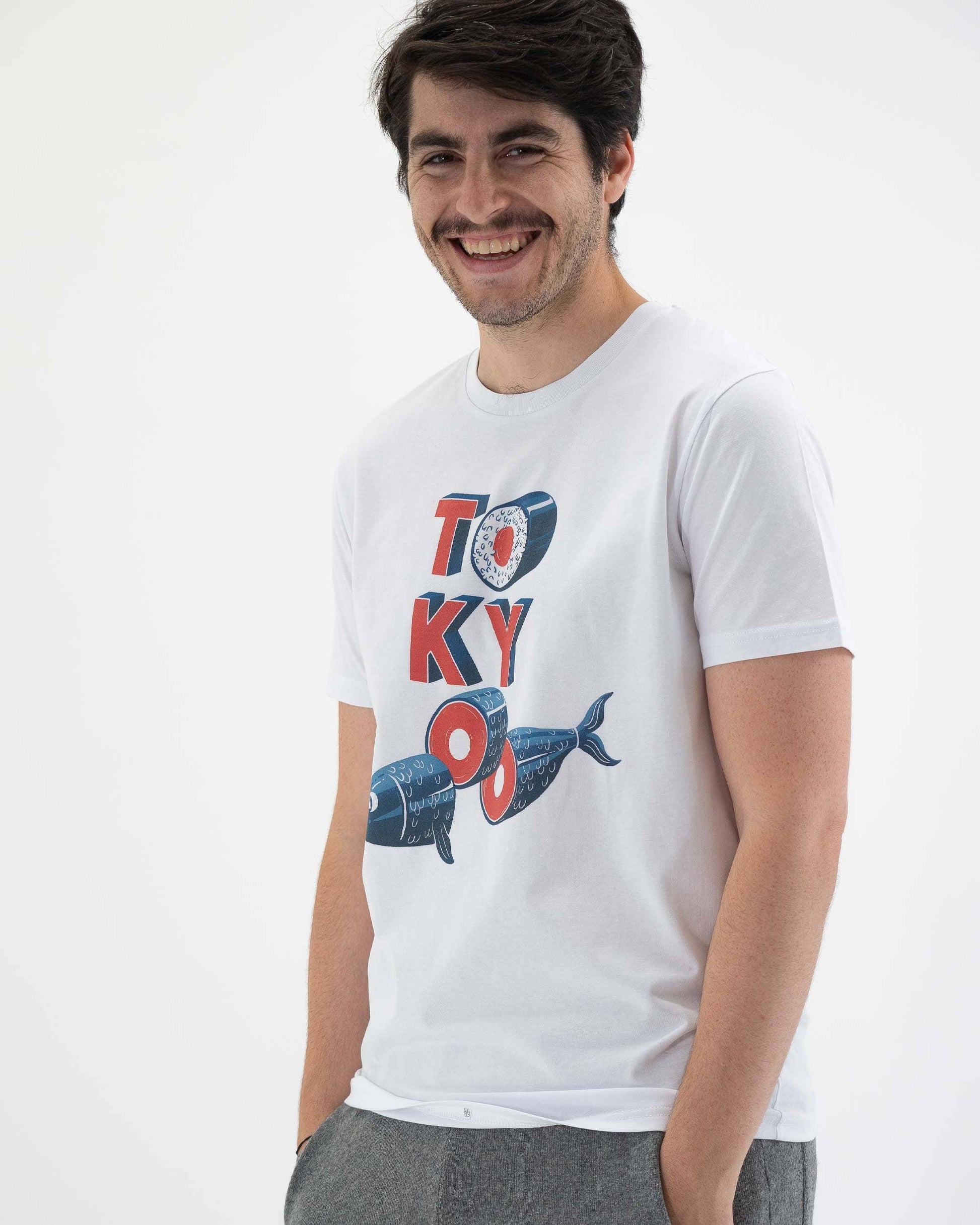 T-shirt Tokyo con grafica di cibo giapponese