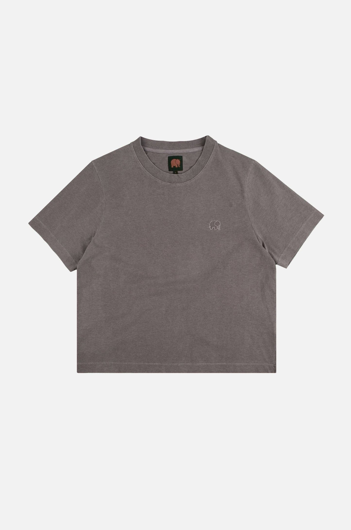 T-shirt essenziale donna in cotone biologico color peltro