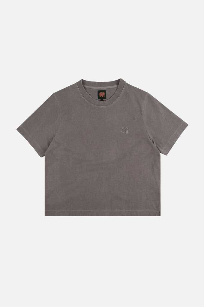 T-shirt essenziale donna in cotone biologico color peltro