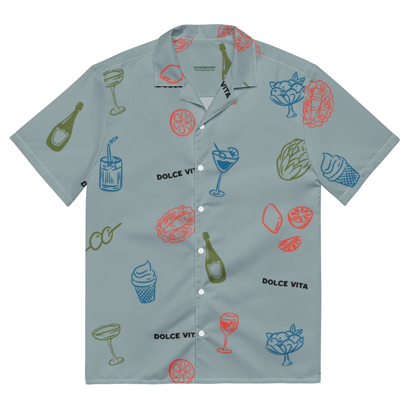 Camicia da piscina oversize unisex "Dolce Vita" con stampa