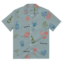 Camicia da piscina oversize unisex "Dolce Vita" con stampa