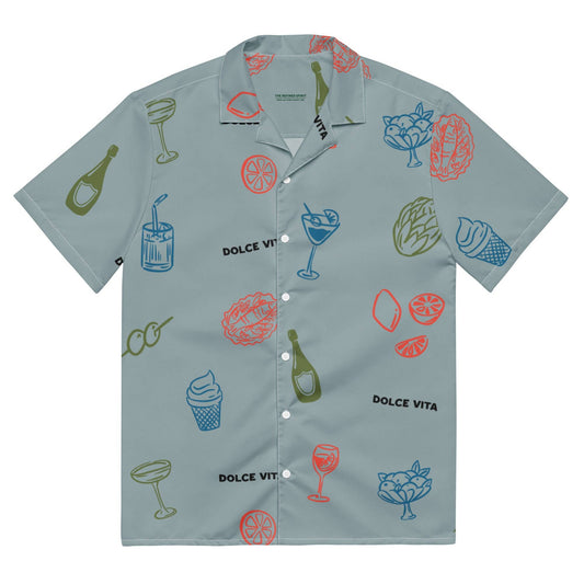 Camicia da piscina oversize unisex "Dolce Vita" con stampa