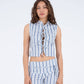 Top smanicato a righe con fiocchi Area