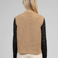 Gilet in maglia Vivienne cammello con bottoni laterali