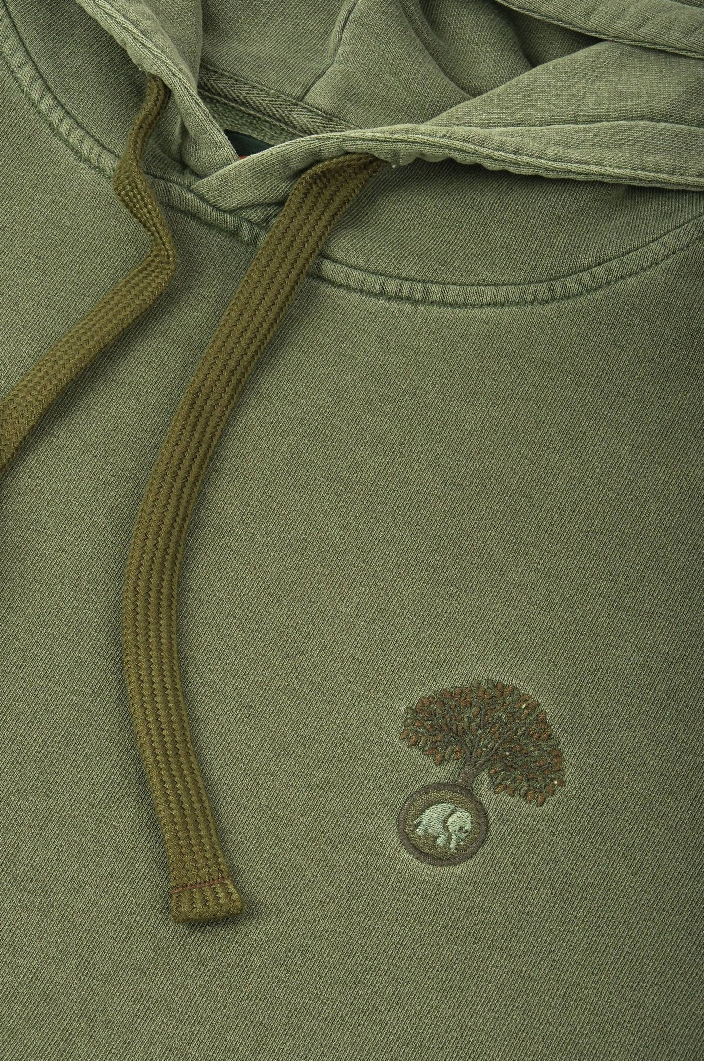 Felpa con cappuccio pesante in cotone biologico Verde Quercia