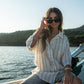 Camicia in lino a righe a maniche corte