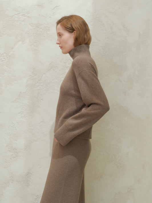 Maglione dolcevita in misto cashmere